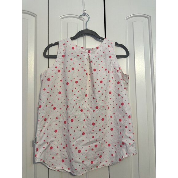 Vintage Mervyn's white and pink polka dot tank blouse‎ M - Picture 6 of 6